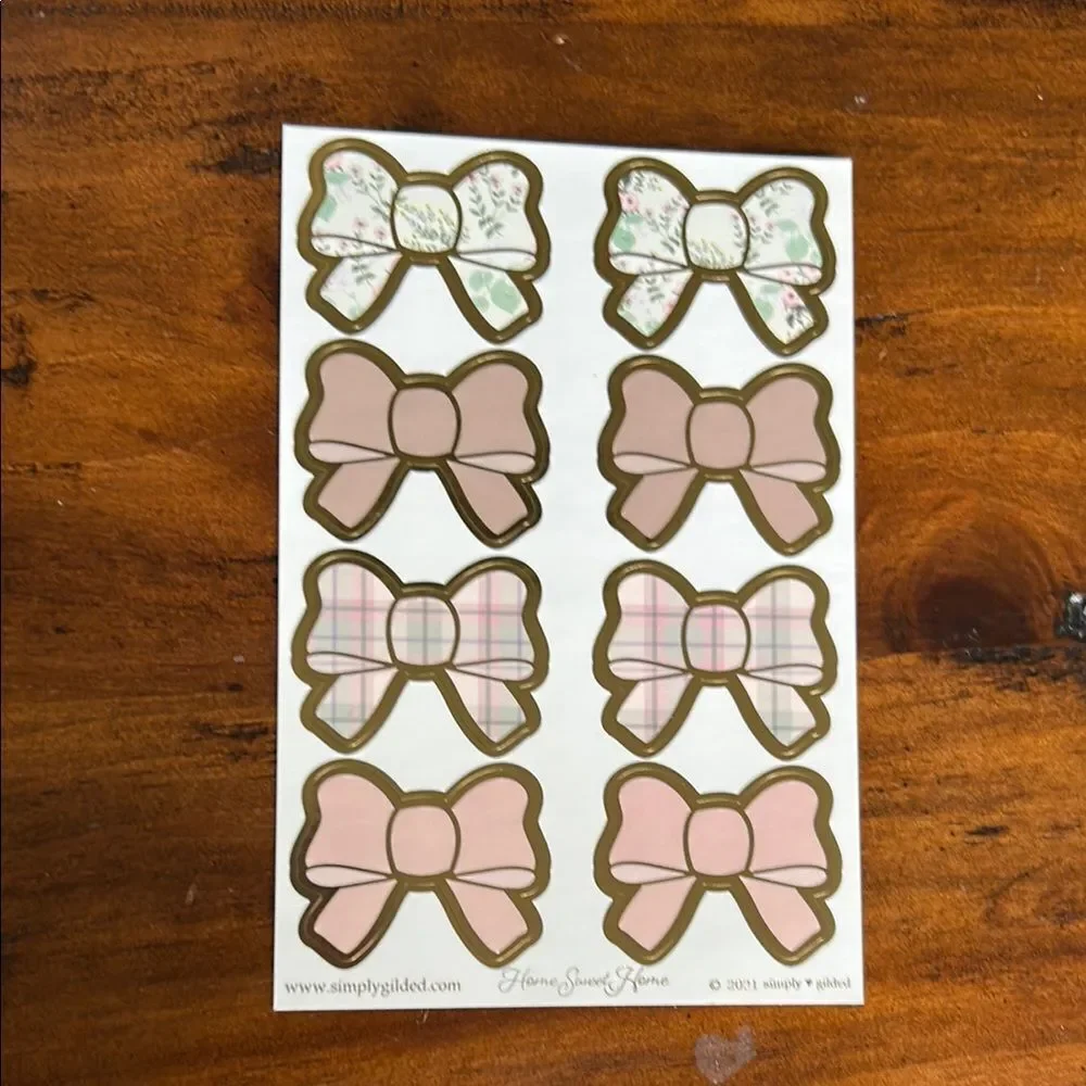 Simply Gilded Assorted Bow Stickers bundle of 5 sheets NEW